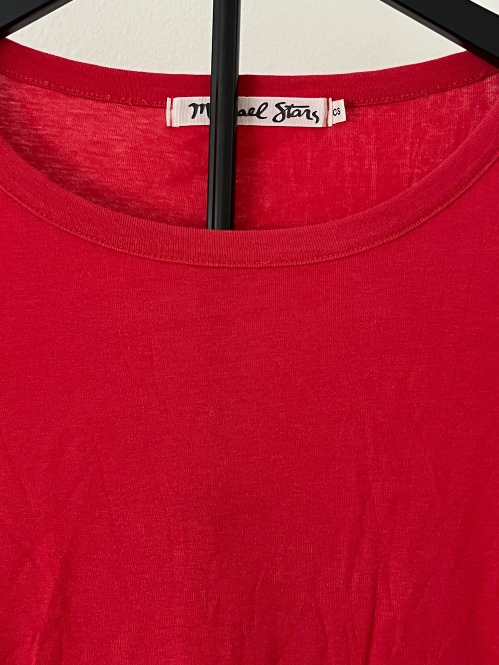 ❤️ Michael Stars Red Supima Cotton Tee | Made in USA | Stretch One Size Top - Picture 4 of 11